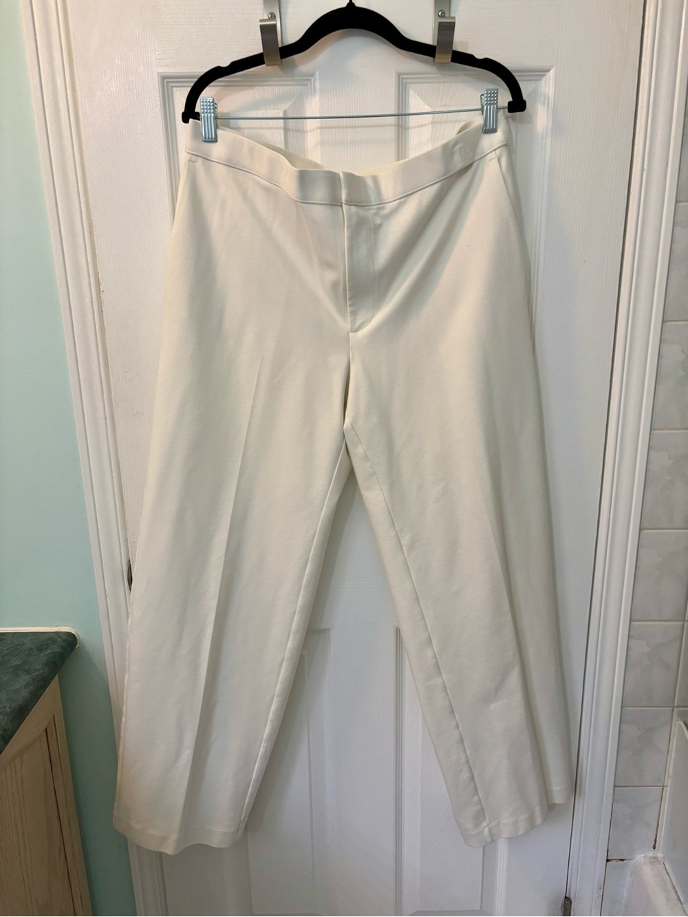 Women's Cream Wide-Leg Dress Pants